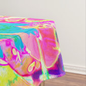 装飾ティール（緑がかった色）グリーンとホットピンクダリア花 テーブルクロス (インサイチュ)