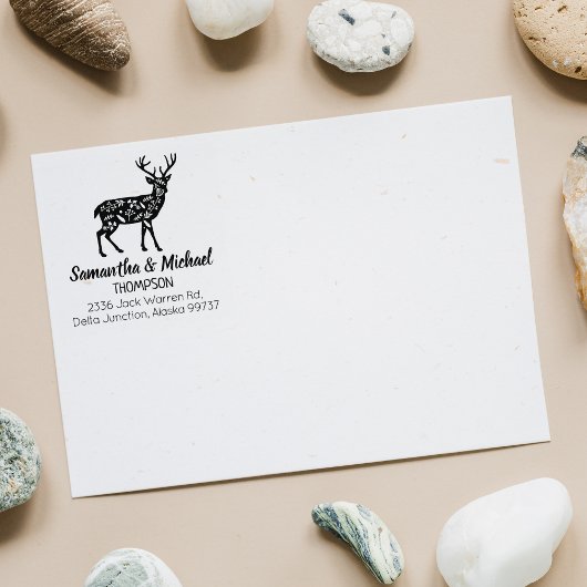 装飾ディアファミリー差出人住所 ラバースタンプ