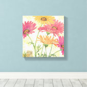 装飾デイジー キャンバスプリント (インサイチュ (ウッドフロア))