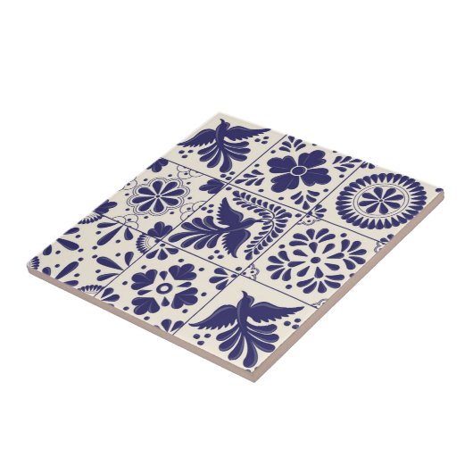 装飾ナイルブルーメキシカンタラ伝統的ベラ タイル (側面)