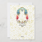 装飾ハッピーイースター卵の鳥のフローラグリーティング シーズンカード (裏面)