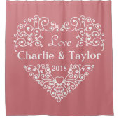 装飾ハートカスタム文字シャワーカーテン シャワーカーテン (正面)