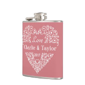 装飾ハートカスタム文字フラスコ フラスク (左)