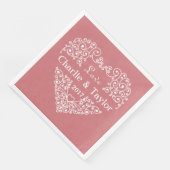 装飾ハートカスタム文字紙ナプキン (コーナー)