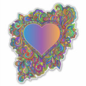 装飾ハートフローラ抽象芸術シールデカール シール (正面)