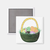 装飾バスケットのイースターエッグ マグネット (正面/裏面)