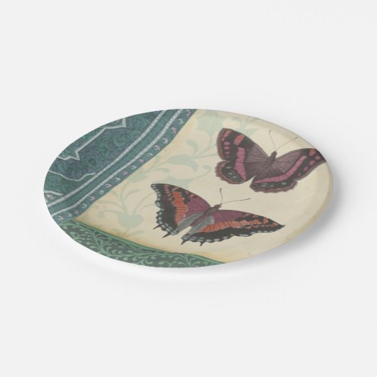装飾バタフライブロケードby Vision Studio ペーパープレート (アングル)