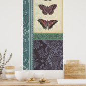 装飾バタフライブロケードby Vision Studio ポスター (キッチン)