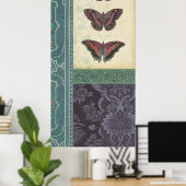 装飾バタフライブロケードby Vision Studio ポスター (ホームオフィス)