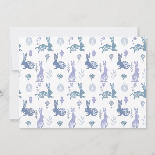 装飾バニーとイースターエッグブランチ招待状 招待状 (裏面)