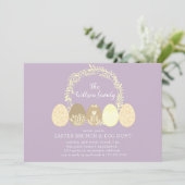 装飾バニーとイースターエッグブランチ招待状 招待状 (スタンド正面)
