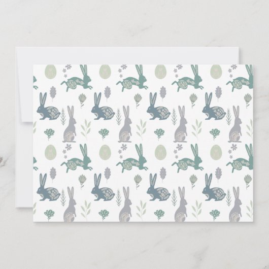 装飾バニーとイースターエッグブランチ招待状 招待状 (裏面)