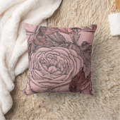 装飾バラ赤面ピンク クッション (ブランケット)