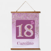 装飾バラ金ゴールドグリッター、写真18誕生日 吊り下げ型タペストリー (正面2)