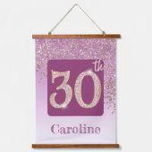 装飾バラ金ゴールドグリッター、写真30th Birthday 吊り下げ型タペストリー (正面2)