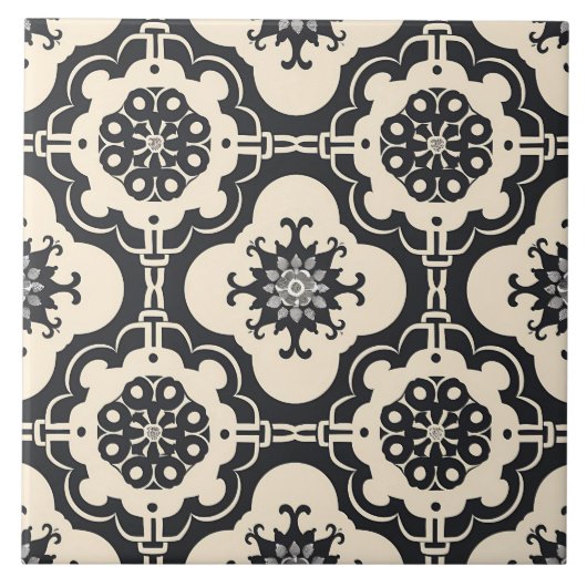 装飾バロック様式のアラベスク模様 タイル (正面)