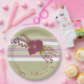 装飾パステルストライプ紙プレート ペーパープレート (パーティー)