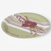 装飾パステルストライプ紙プレート ペーパープレート (アングル)