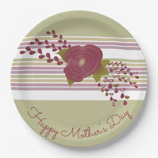 装飾パステルストライプ紙プレート ペーパープレート (正面)