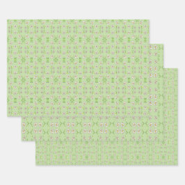 装飾パターンのトリオ ラッピングペーパーシート