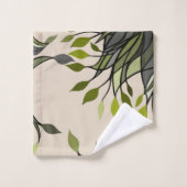 装飾パター葉ン、、線、モダンシンプル線 バスタオルセット (ウォッシュタオル)