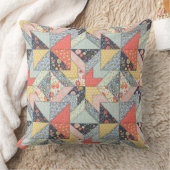 装飾パッチワークの模様と色の配列 クッション (ブランケット)