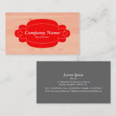 装飾パネル01 – 赤 – 木目 名刺 (正面/裏面)