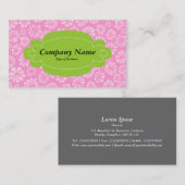 装飾パネル01 - Martian Green – ピンクフローラ 名刺 (正面/裏面)