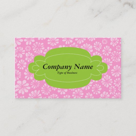 装飾パネル01 - Martian Green – ピンクフローラ 名刺 (正面)