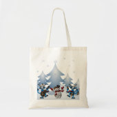 装飾パーソナライズされたクリスマス雪だるま トートバッグ (正面)