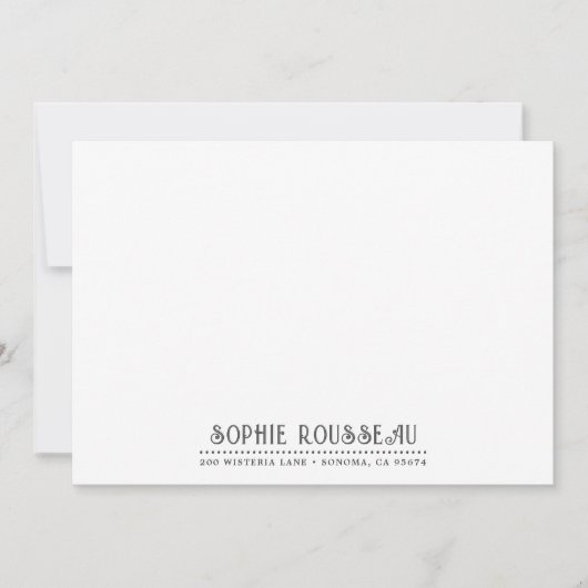 装飾パーソナライズされたユニークタイポグラフィ ノートカード (正面)