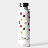 装飾パーソナライズされた春の花白 ウォーターボトル (左面)
