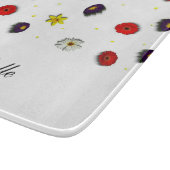 装飾パーソナライズされた春の花白 カッティングボード (角)