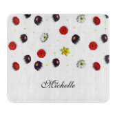 装飾パーソナライズされた春の花白 カッティングボード (正面)