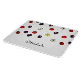 装飾パーソナライズされた春の花白 カッティングボード