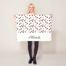 装飾パーソナライズされた春の花白 フリースブランケット