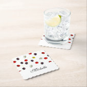 装飾パーソナライズされた春の花白 ペーパーコースター (インサイチュ)