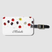 装飾パーソナライズされた春の花白 ラゲッジタグ (正面横)