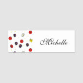 装飾パーソナライズされた春の花白 名札 (正面)