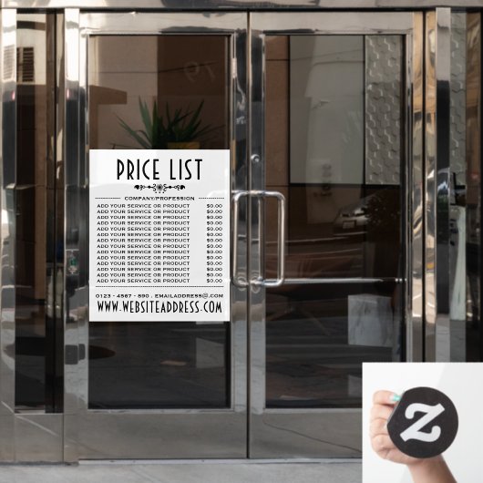 装飾ビジネス価格リストと情報 ウィンドウサイン (オフィスドア)