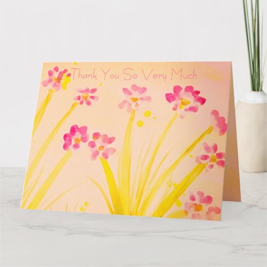 装飾ピンクとグリーン カード (正面)