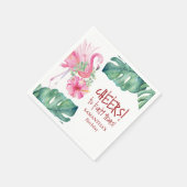 装飾ピンクフラミンゴ紙ナプキンス スタンダードカクテルナプキン (角)