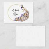装飾ピーコックサンキューカード ノートカード (正面/裏面)