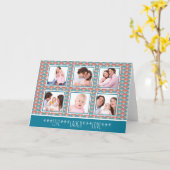 装飾ファンパターン付きフォトコラージュ カード (黄色い花)