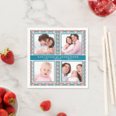 装飾ファンパターン付きフォトコラージュ スタンダードカクテルナプキン (インサイチュ)