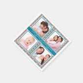 装飾ファンパターン付きフォトコラージュ スタンダードカクテルナプキン (角)