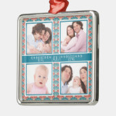 装飾ファンパターン付きフォトコラージュ メタルオーナメント (左)