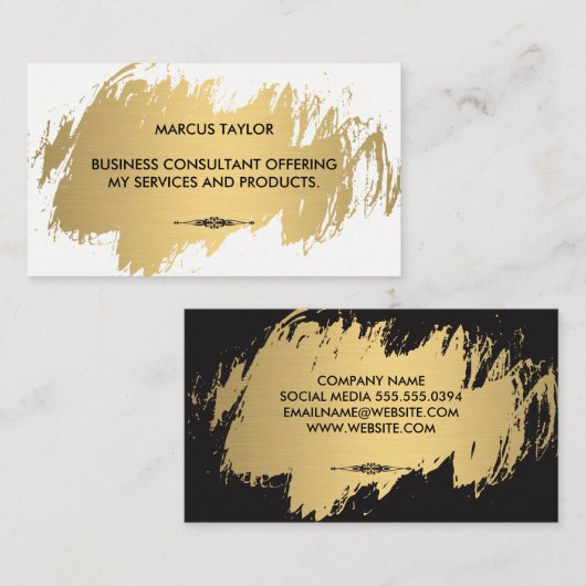 装飾フェイク金ゴールド 名刺 (正面/裏面)