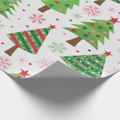 装飾フェスティバルグリーンクリスマスツリーパターン ラッピングペーパー (角)