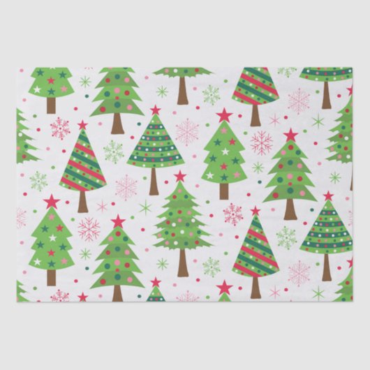 装飾フェスティバルグリーンクリスマスツリーパターン 薄葉紙 (正面)